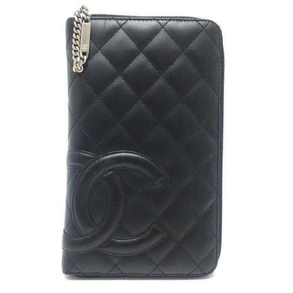 AUTHENTIC CHANEL A26710 Cambon Line organizer Zip Around Long Wallet Black - Picture 1 of 12